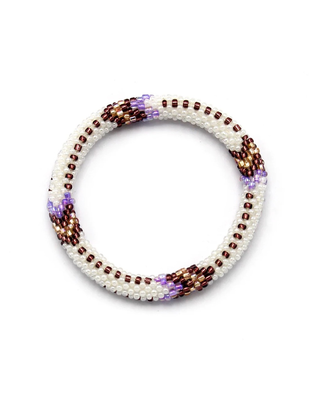 Sashka Co. | Stripey White Mixed Beaded Bracelet | One Size
